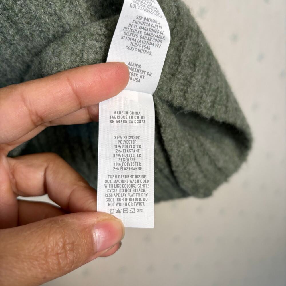 NWOT Aerie Unreal Short Sleeve Cardigan Sz XL Button Front Olive Green Relaxed - Picture 11 of 15